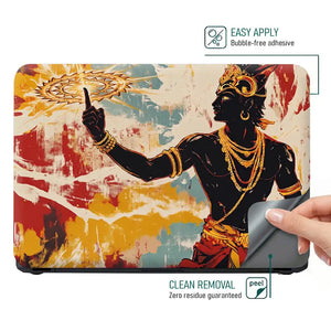 Hindu Vishnu Sudarshana Retro Art Laptop Skin - View 4