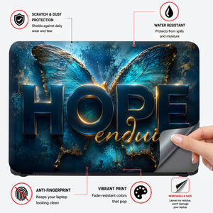 Hope Endures Butterfly Gold Laptop Skin - View 4