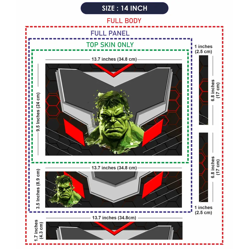 Hulk Green Smash Armor Laptop Skin - View 7
