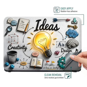 Ideas Creativity Doodles Laptop Skin - View 4