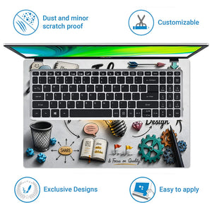 Ideas Creativity Doodles Laptop Skin - View 5