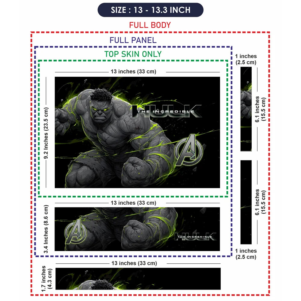 Incredible Hulk Green Splash Laptop Skin - View 6