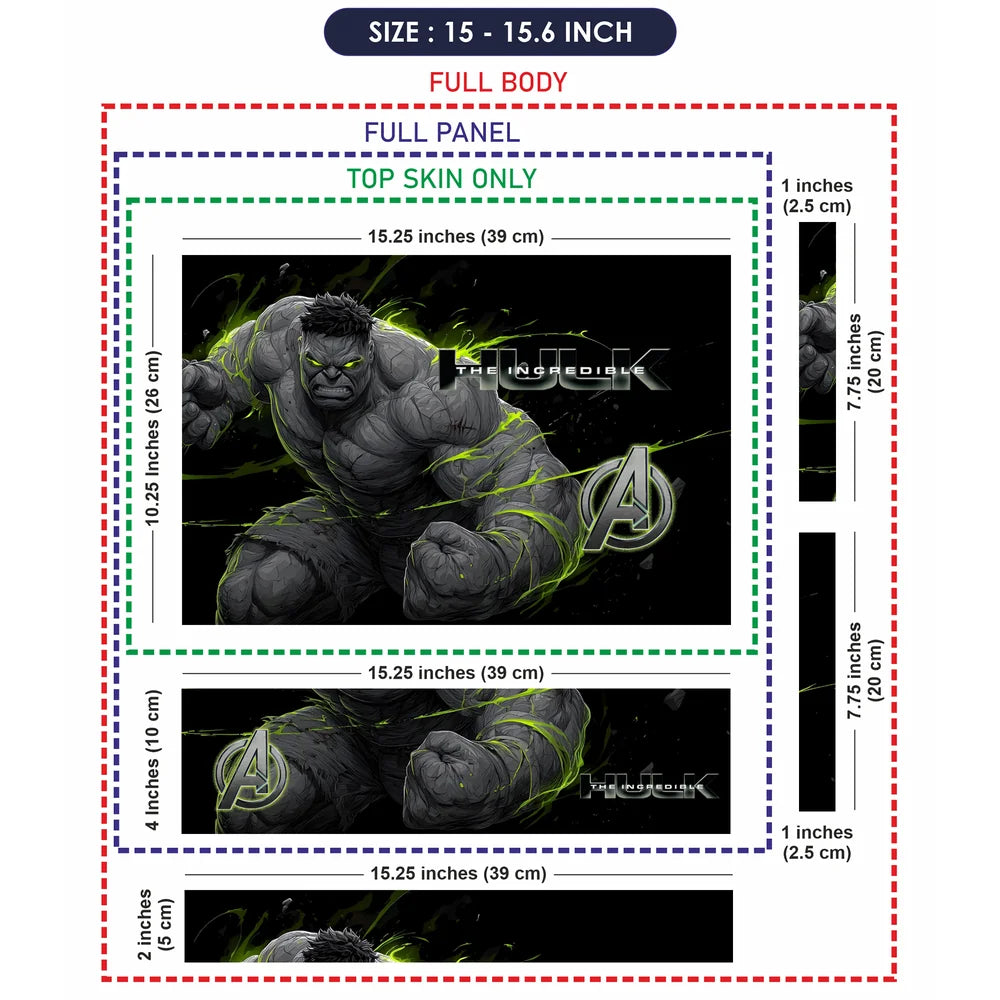 Incredible Hulk Green Splash Laptop Skin - View 8