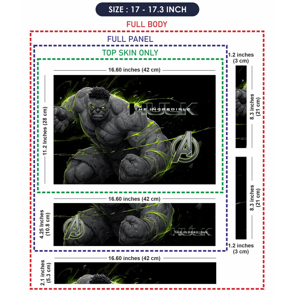 Incredible Hulk Green Splash Laptop Skin - View 9