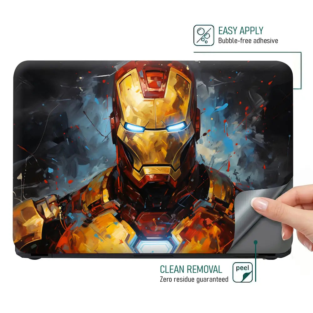 Iron Man Brush Stroke Art Laptop Skin - View 4
