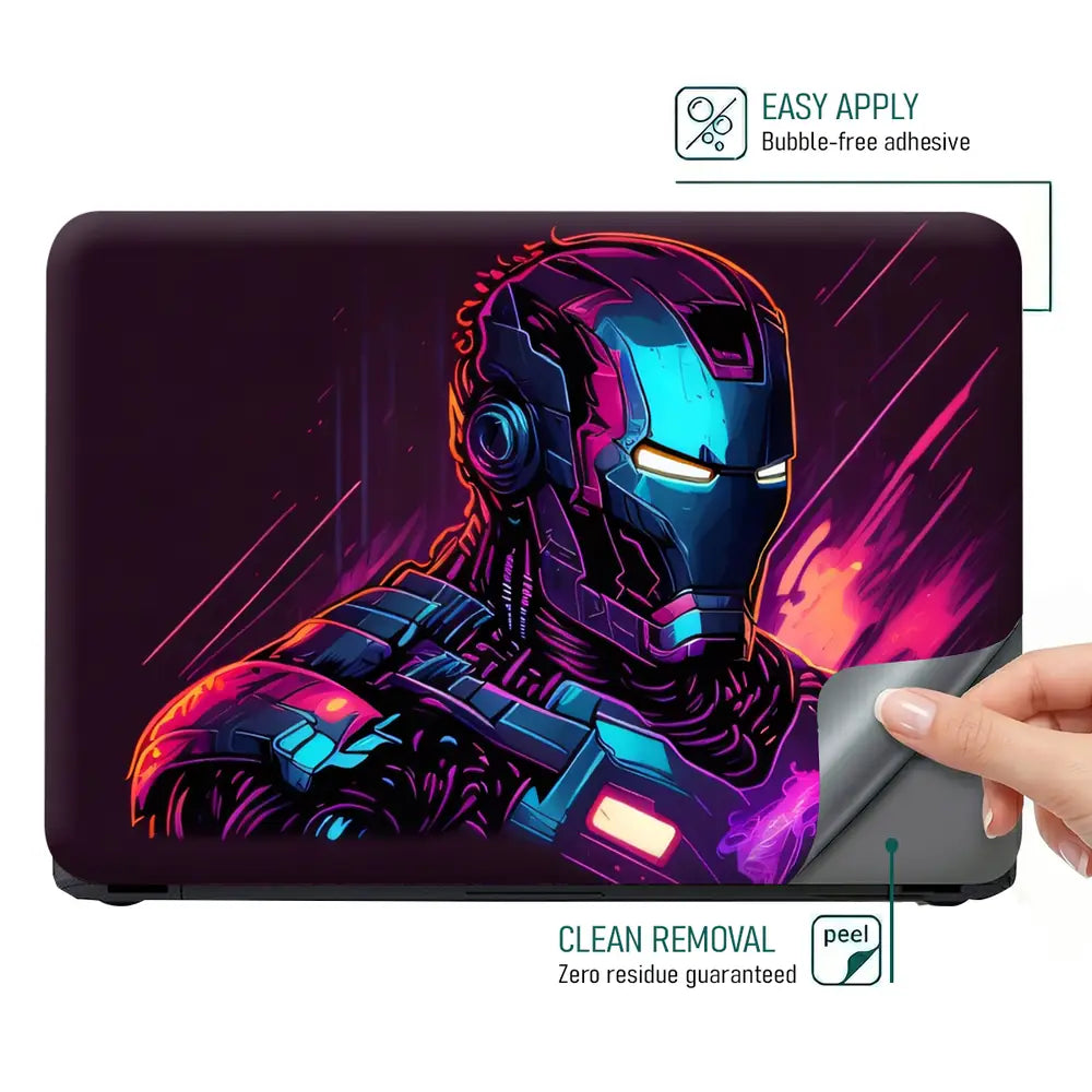 Iron Man Purple Laptop Skin - View 4