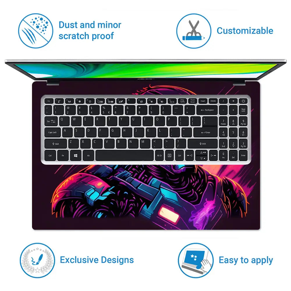 Iron Man Purple Laptop Skin - View 5