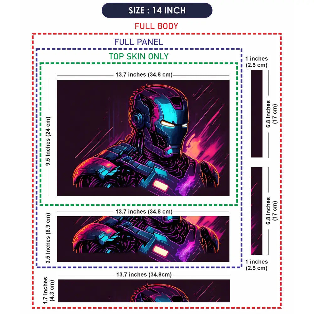 Iron Man Purple Laptop Skin - View 7