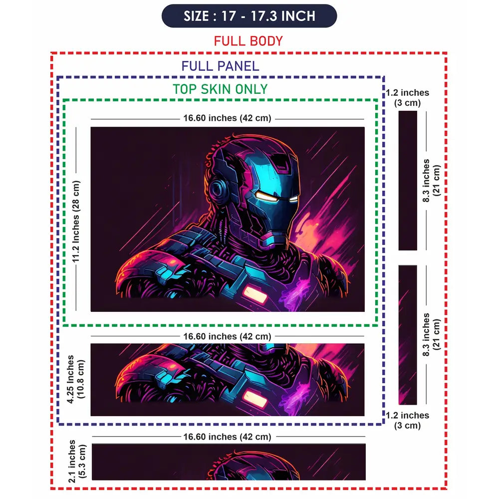 Iron Man Purple Laptop Skin - View 9