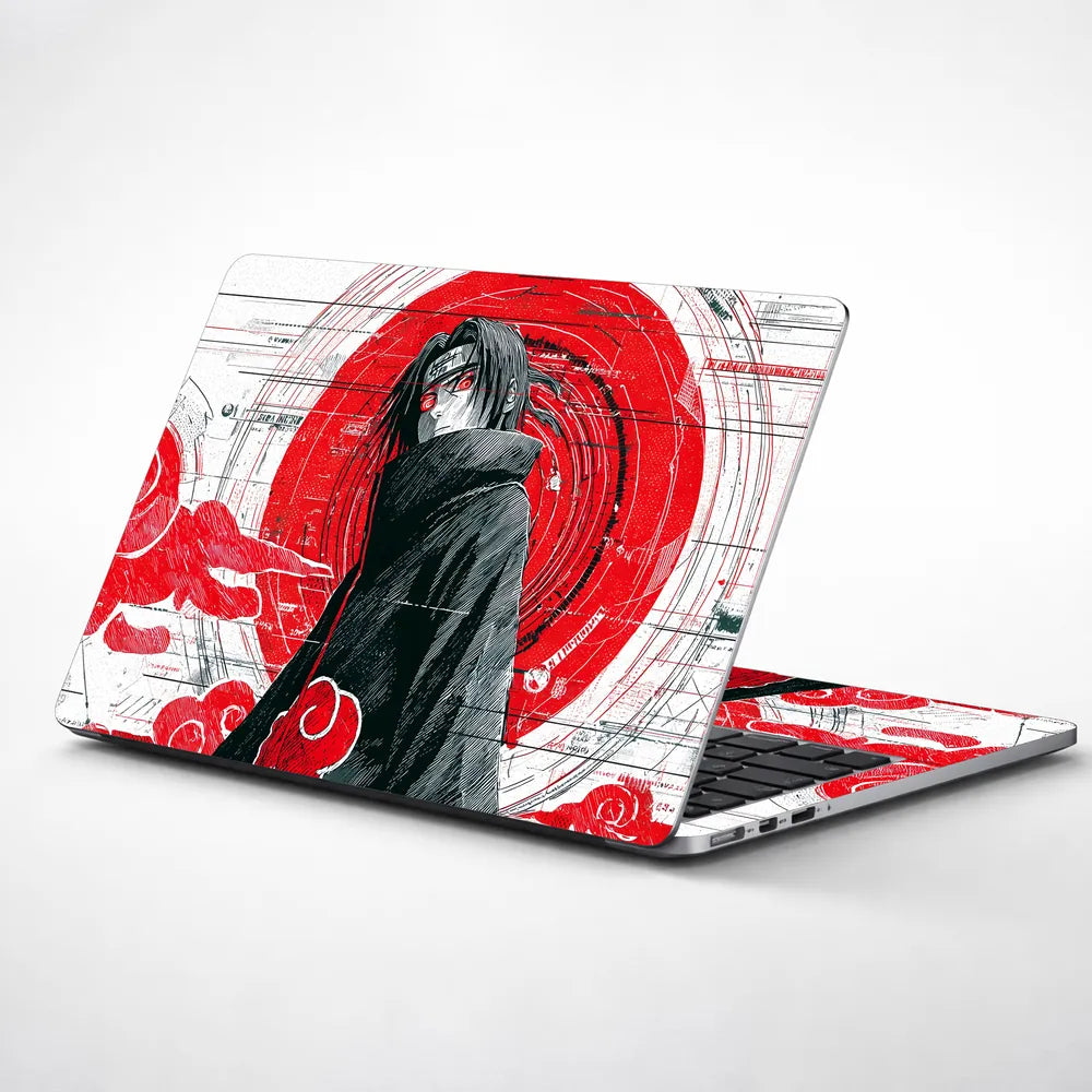 Itachi Uchiha Scarlet Grunge Laptop Skin - View 1