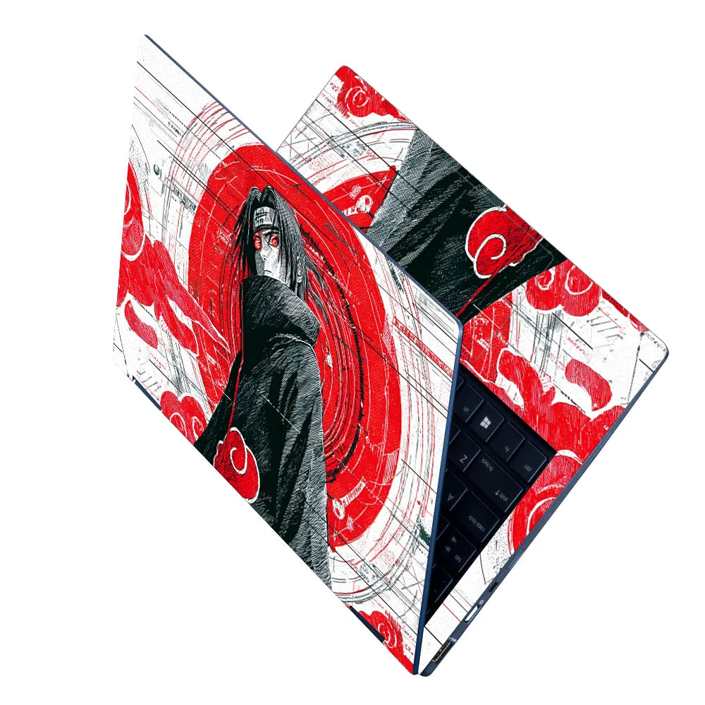 Itachi Uchiha Scarlet Grunge Laptop Skin - View 2