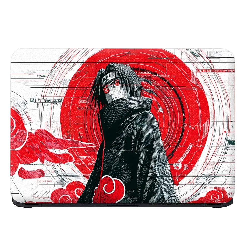 Itachi Uchiha Scarlet Grunge Laptop Skin - View 4