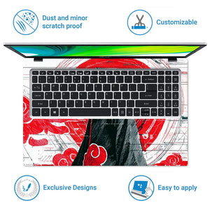 Itachi Uchiha Scarlet Grunge Laptop Skin - View 5