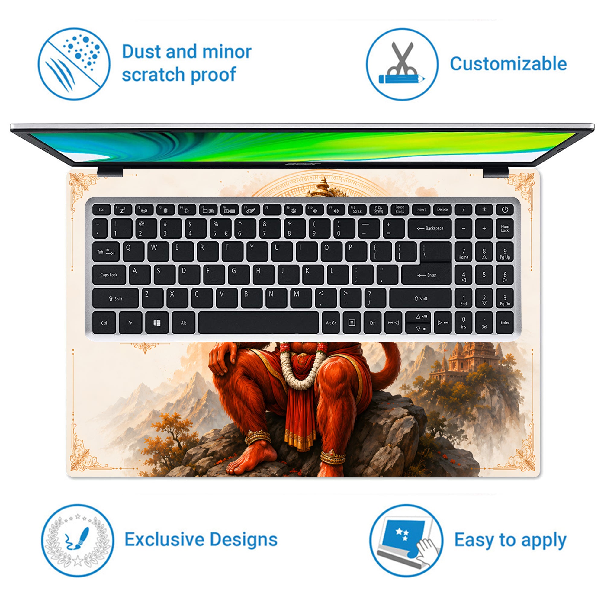 Jai Hanuman Mace Seated Laptop Skin - View 5