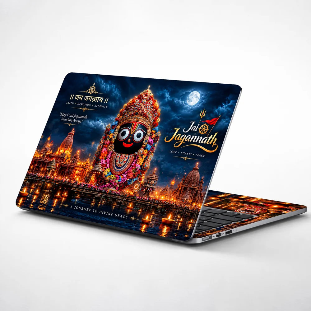 Jai Jagannath Temple Diyas Laptop Skin - View 1