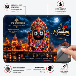 Jai Jagannath Temple Diyas Laptop Skin - View 4
