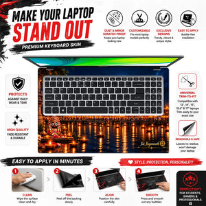 Jai Jagannath Temple Diyas Laptop Skin - View 5