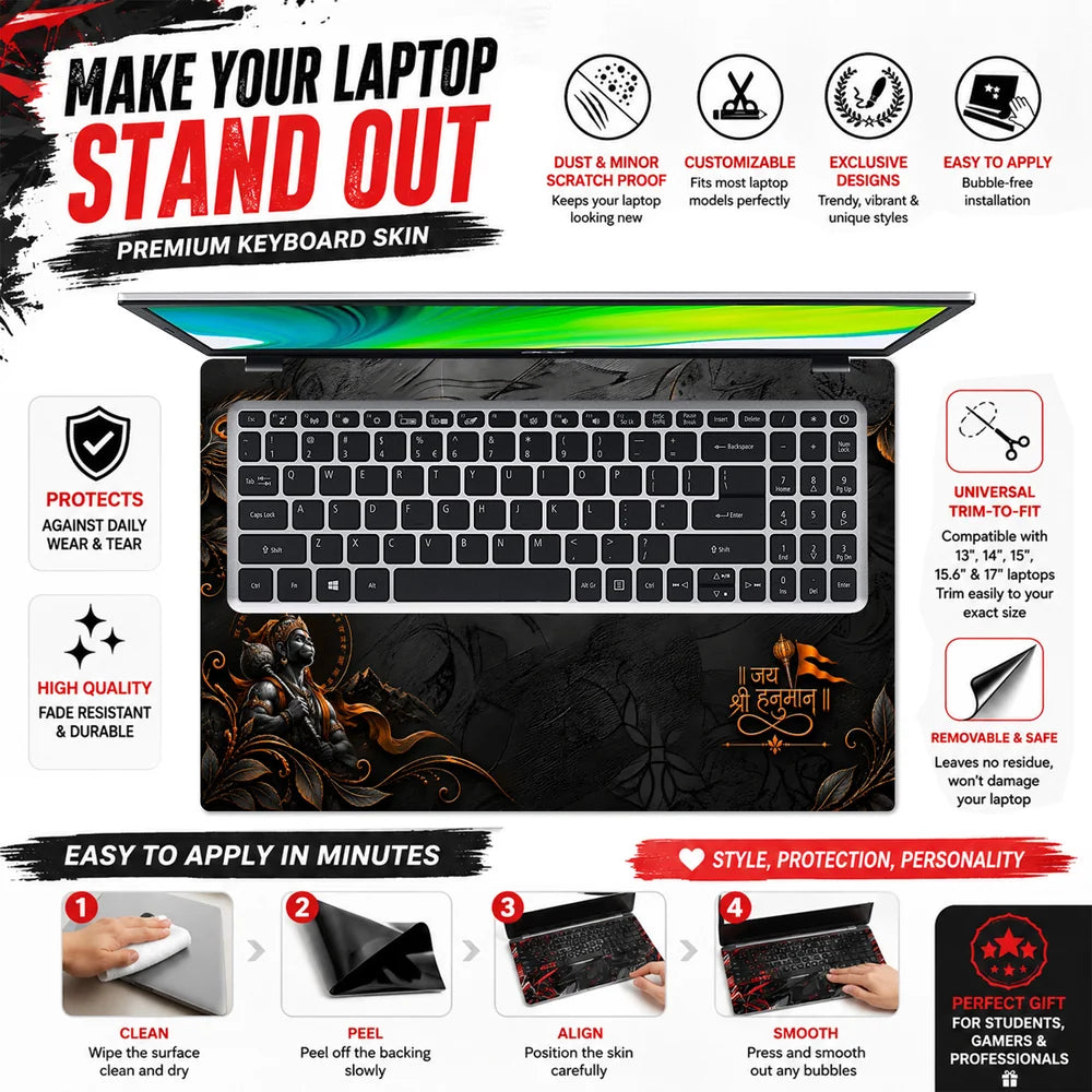 Jai Shri Ram Hanuman Prayer Laptop Skin - View 5