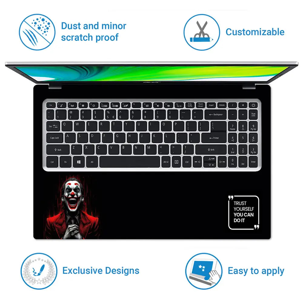 Joker Laughing Trust Yourself Quote Laptop Skin - View 5