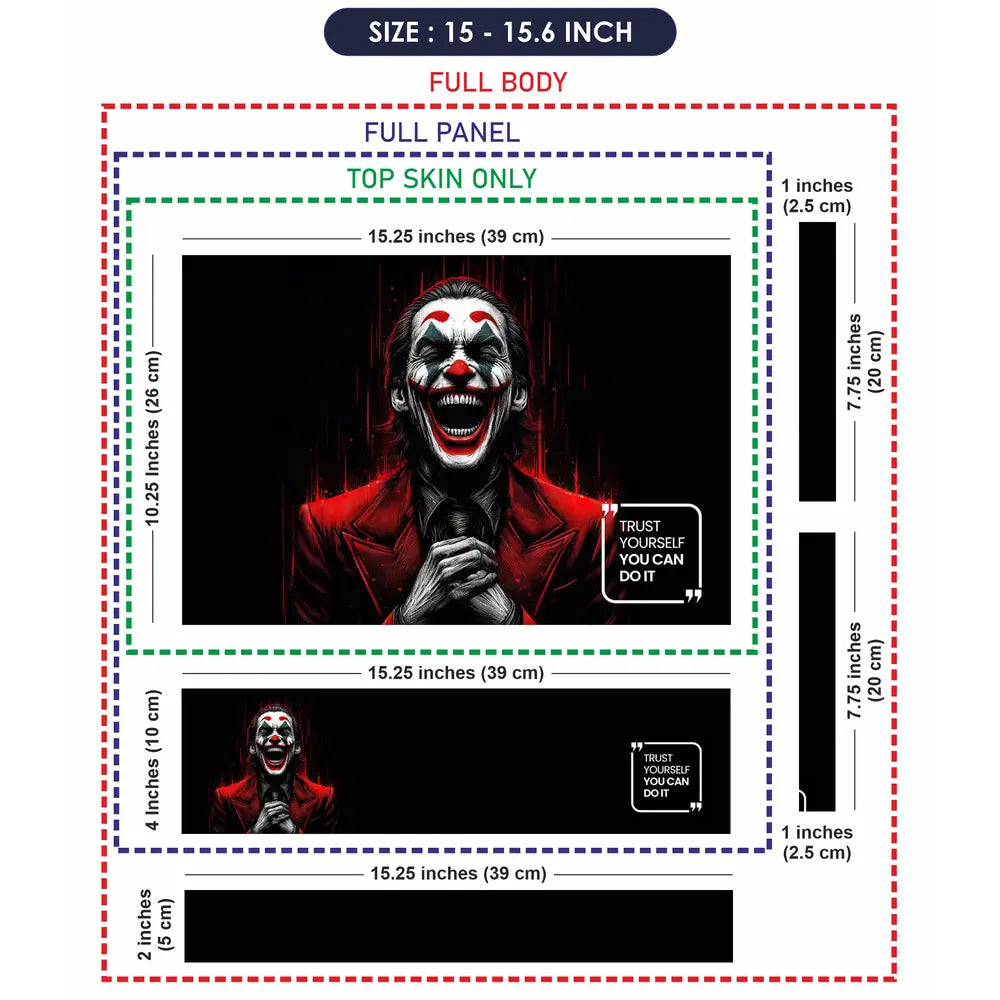 Joker Laughing Trust Yourself Quote Laptop Skin - View 8
