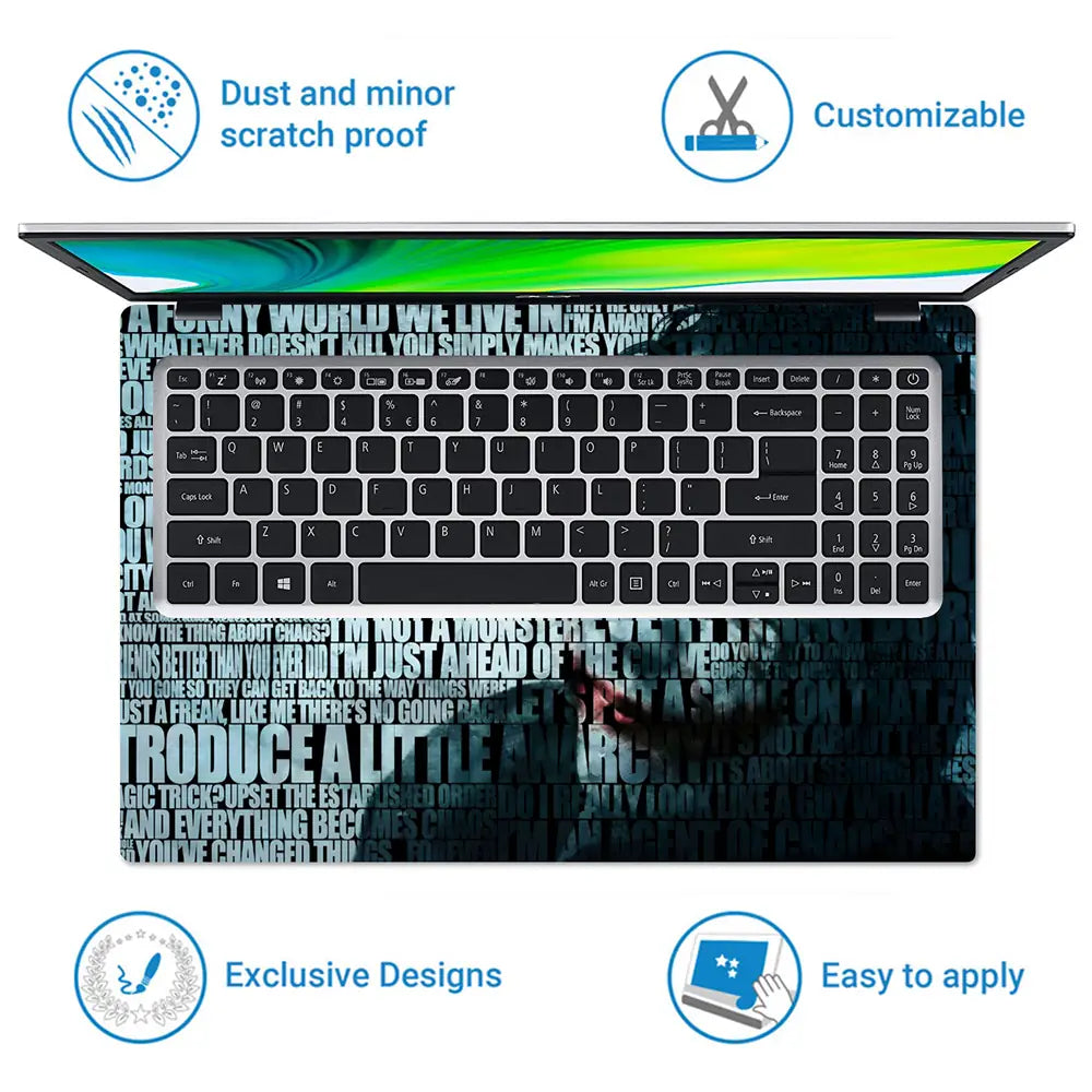 Joker Quotes Laptop Skin - View 5