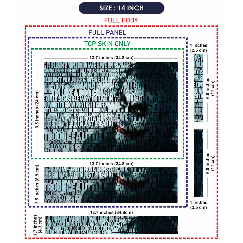 Joker Quotes Laptop Skin - View 7