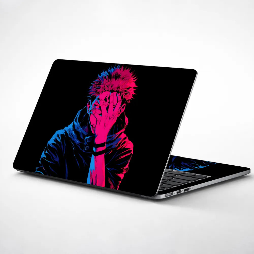 Jujutsu Kaisen Neon Sukuna Shadow Laptop Skin - View 1
