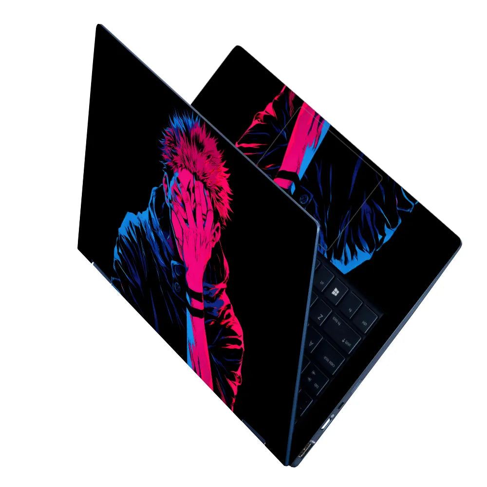 Jujutsu Kaisen Neon Sukuna Shadow Laptop Skin - View 2