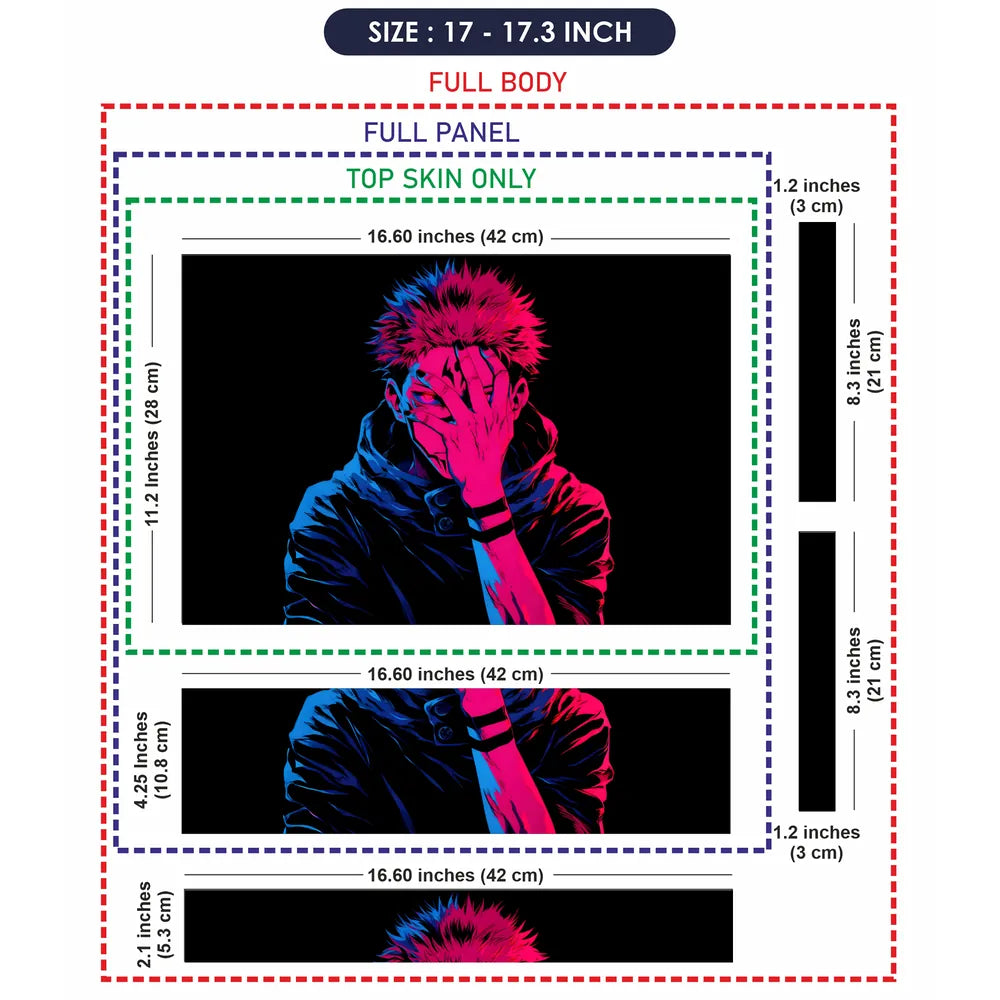 Jujutsu Kaisen Neon Sukuna Shadow Laptop Skin - View 9