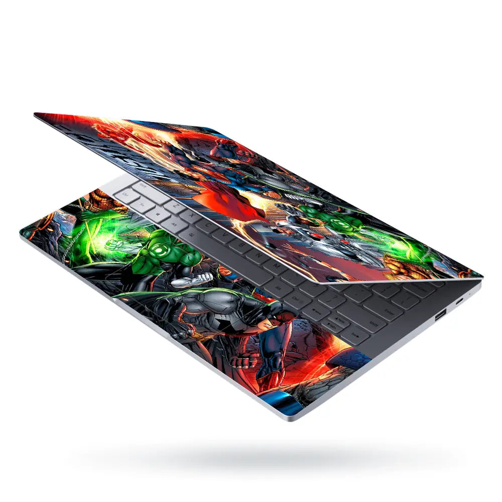 Justice League Heroes Battle Scene Laptop Skin - View 3