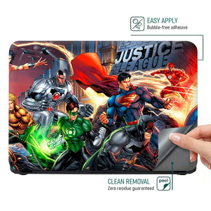 Justice League Heroes Battle Scene Laptop Skin - View 4