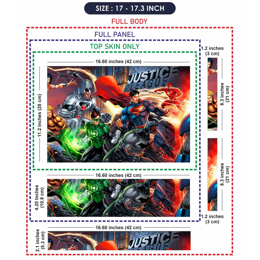 Justice League Heroes Battle Scene Laptop Skin - View 9