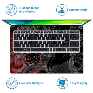 Kaisen Anime Black Laptop Skin - View 5