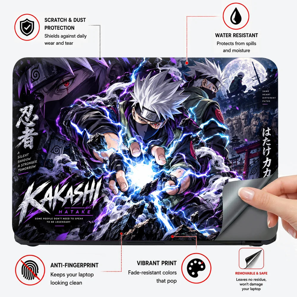 Kakashi Lightning Beneath the Moon Laptop Skin - View 4