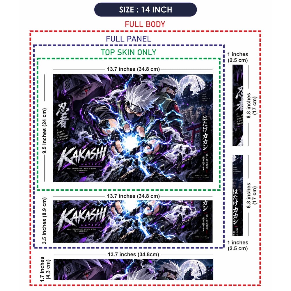 Kakashi Lightning Beneath the Moon Laptop Skin - View 7