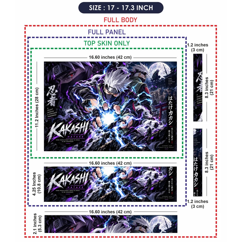 Kakashi Lightning Beneath the Moon Laptop Skin - View 9