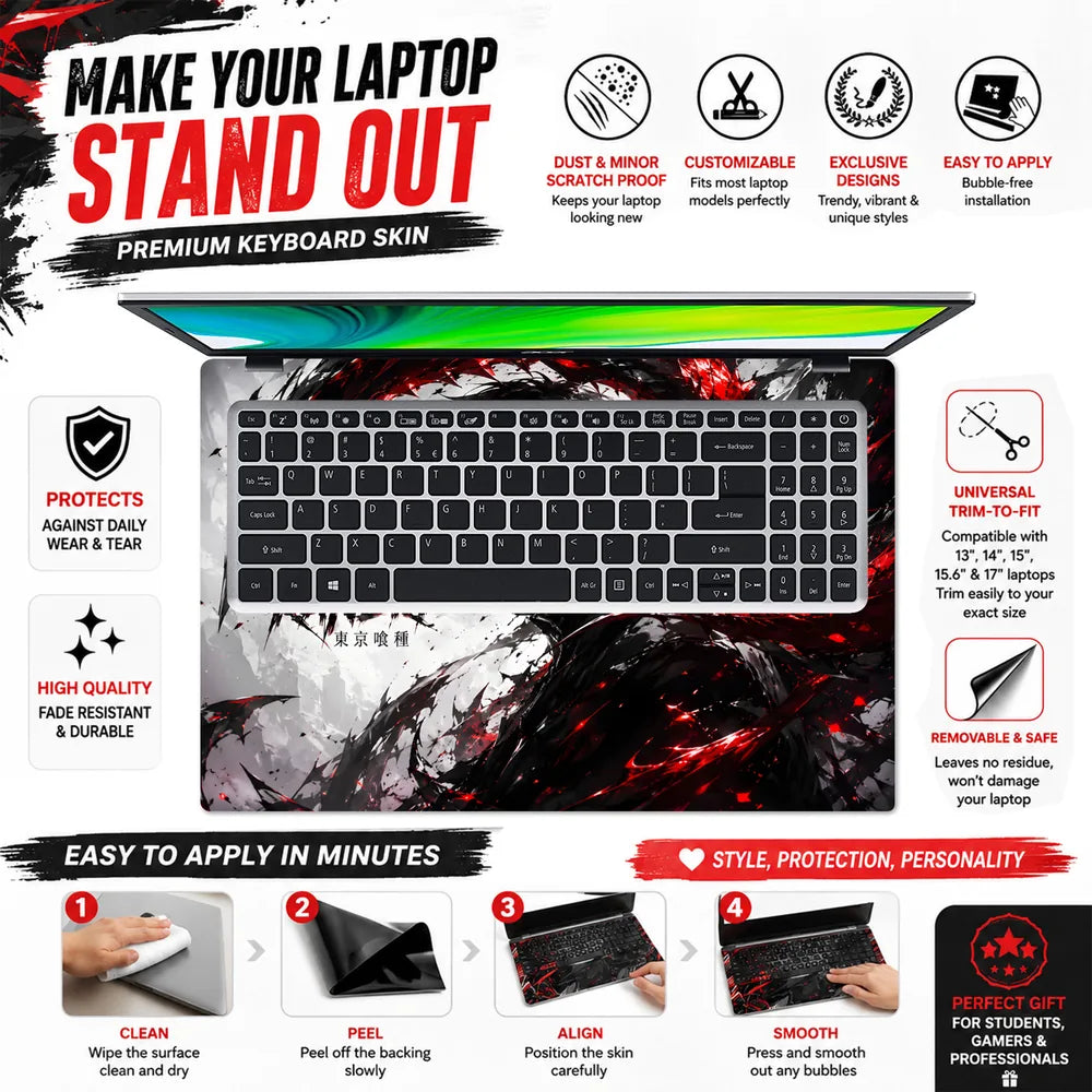 Kaneki Red Eye Tokyo Ghoul Laptop Skin - View 5