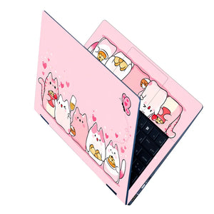 Kawaii Cats Sweets Pink Hearts Laptop Skin - View 2