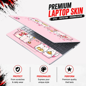Kawaii Cats Sweets Pink Hearts Laptop Skin - View 3