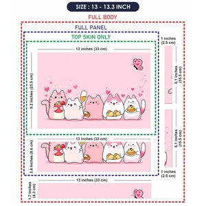 Kawaii Cats Sweets Pink Hearts Laptop Skin - View 6