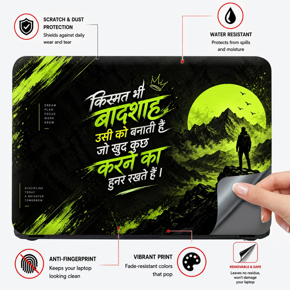 Kismat Badshah Mountain Neon Laptop Skin - View 4