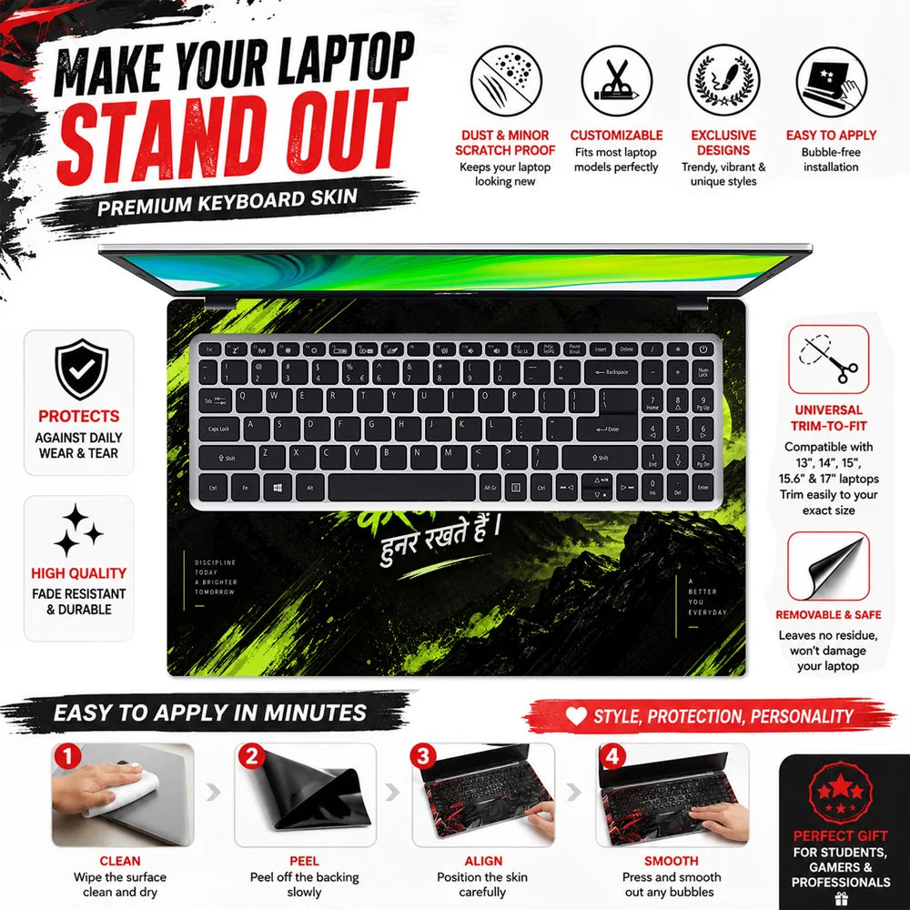 Kismat Badshah Mountain Neon Laptop Skin - View 5