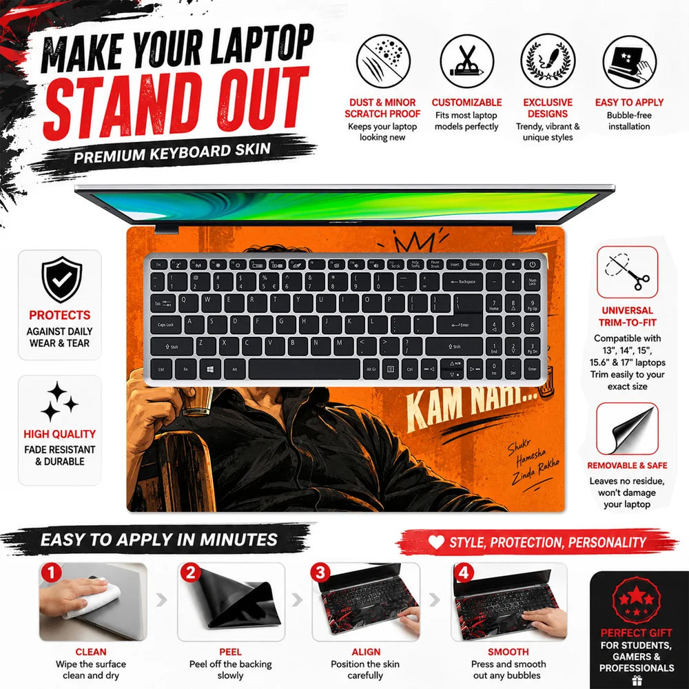 Kismat Chai Motivation Laptop Skin - View 5