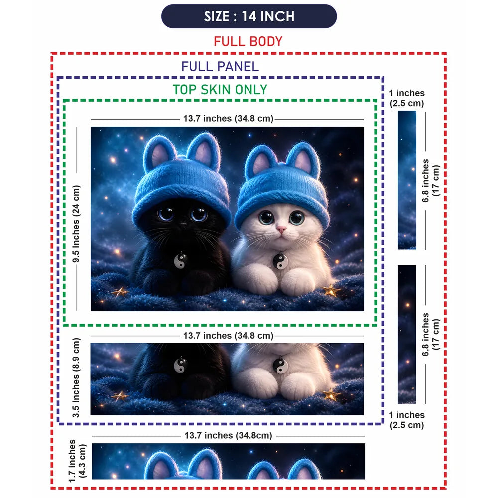 Kittens Blue Beanies Yin Laptop Skin - View 7