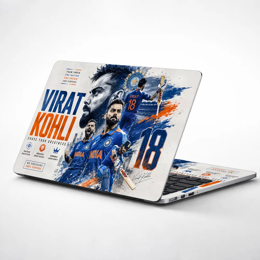 Kohli Chase Greatness Team India Laptop Skin - View 1