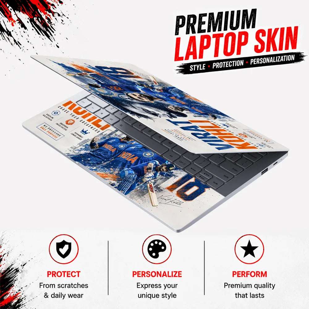 Kohli Chase Greatness Team India Laptop Skin - View 3