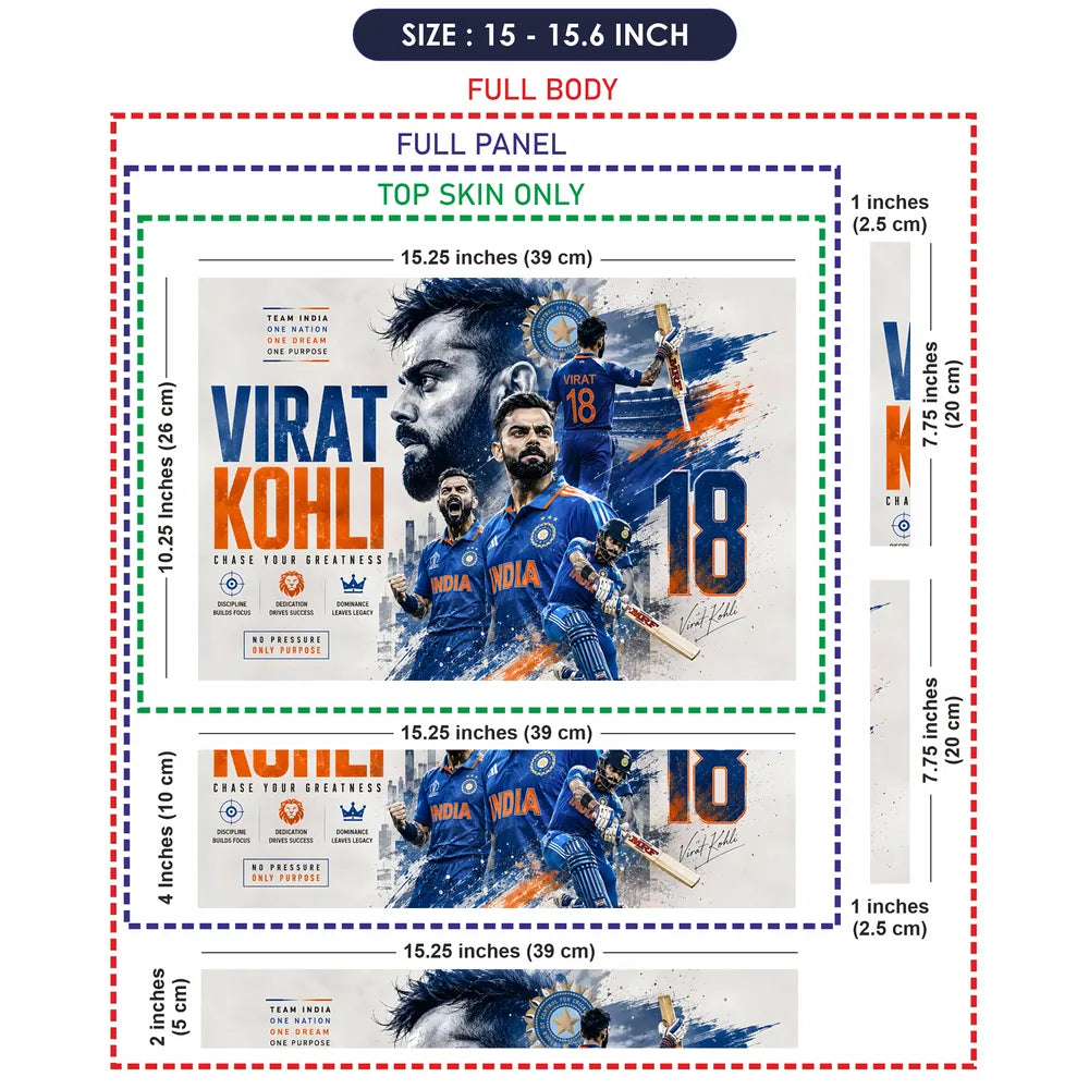 Kohli Chase Greatness Team India Laptop Skin - View 8