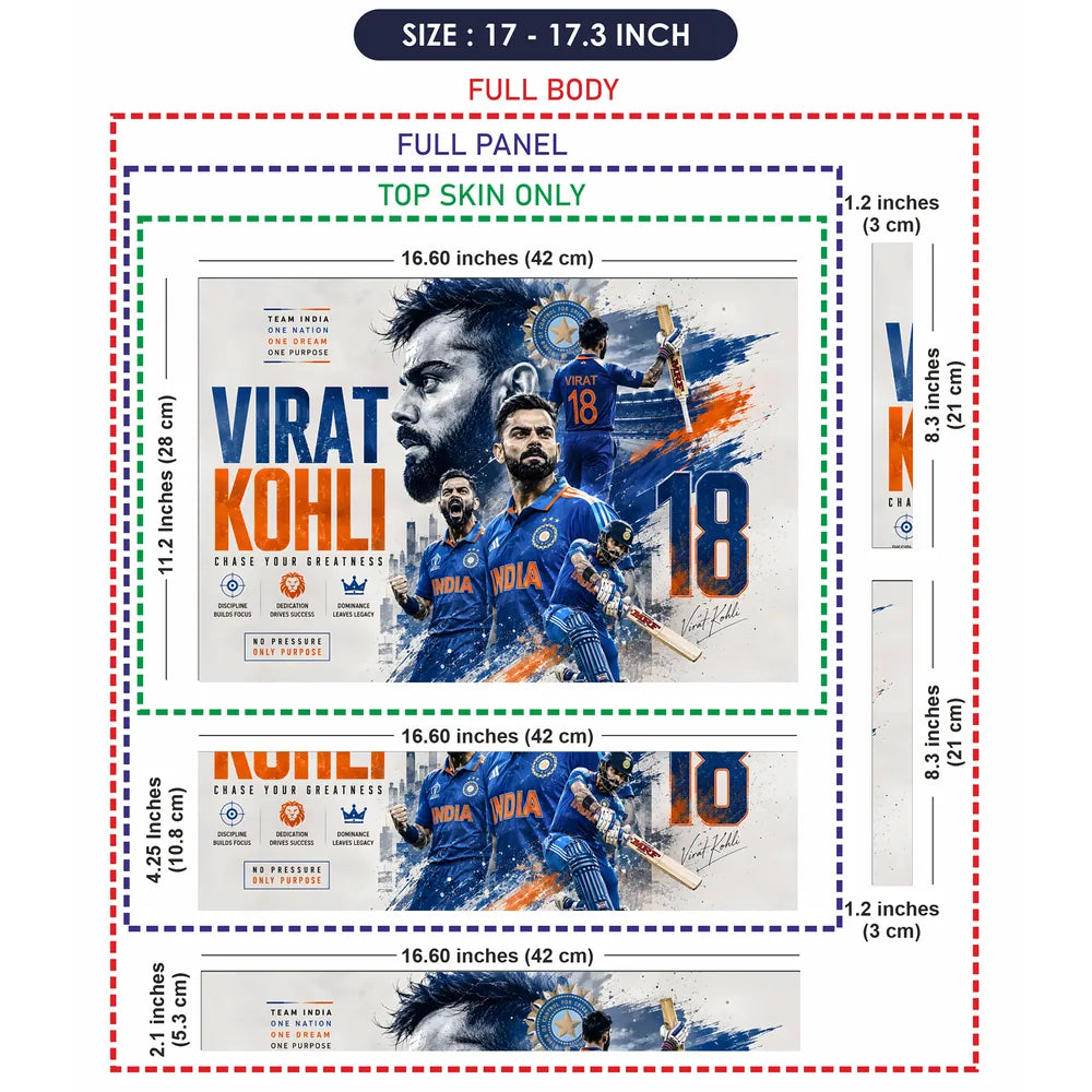 Kohli Chase Greatness Team India Laptop Skin - View 9