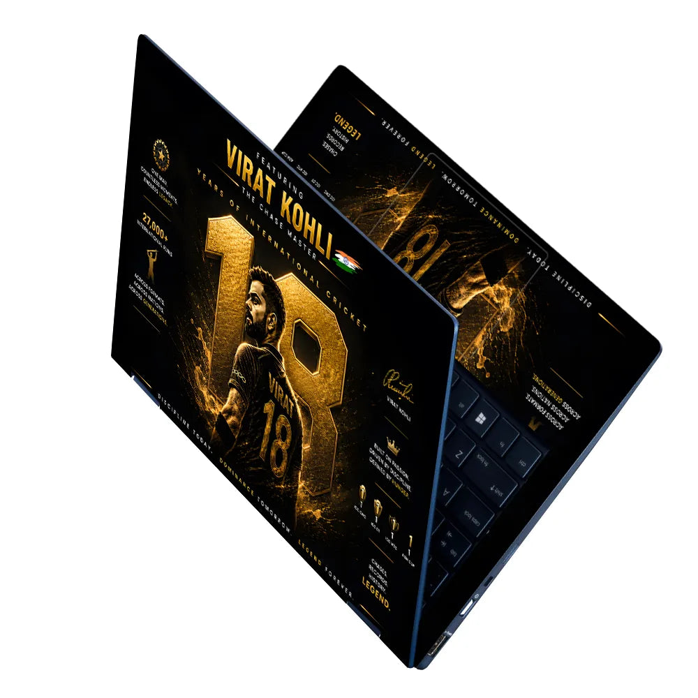Kohli Chase Master Gold 18 Laptop Skin - View 2