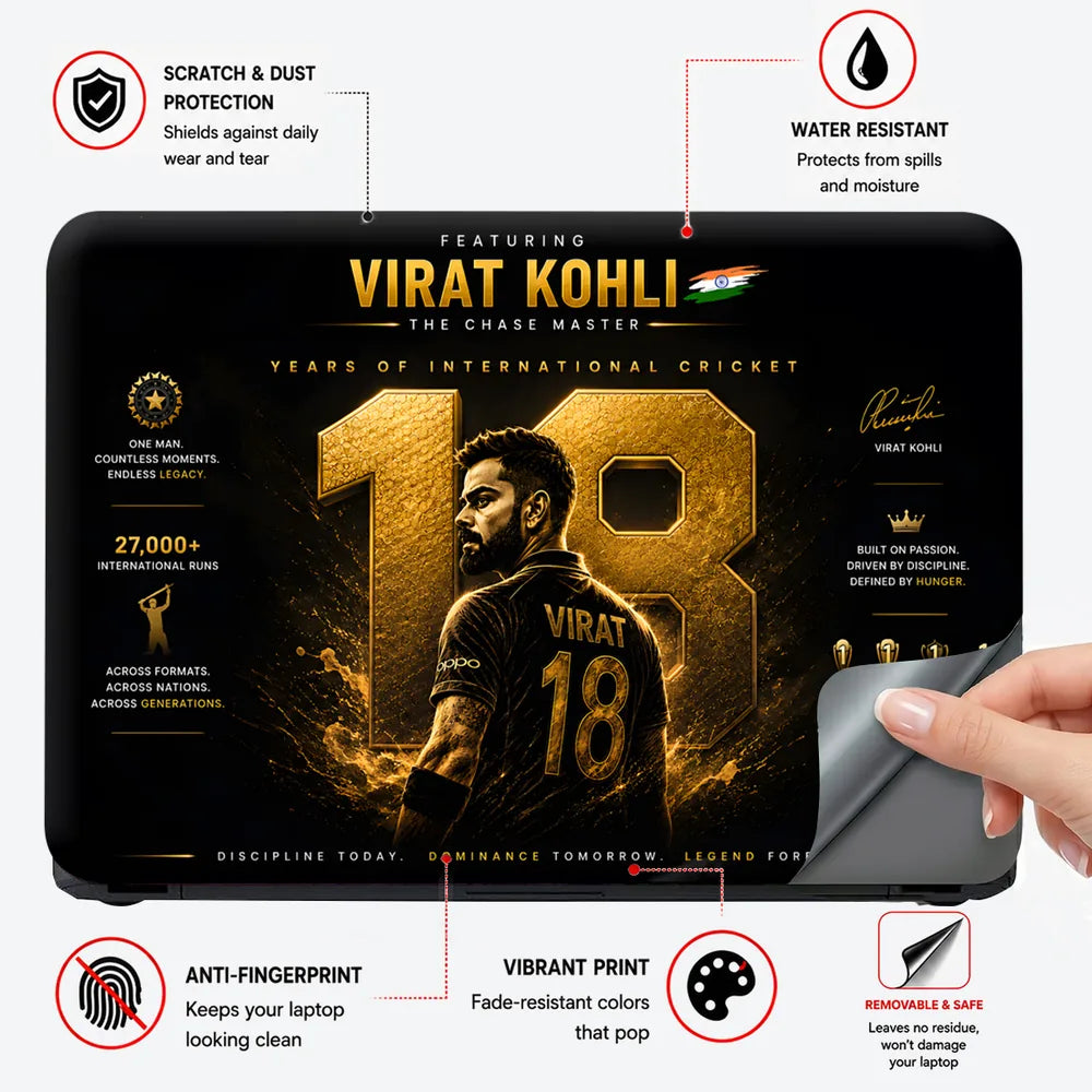 Kohli Chase Master Gold 18 Laptop Skin - View 4